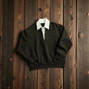 Men's Grey and Black Sweatshirt